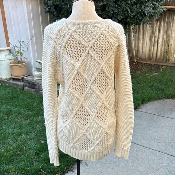 American Eagle Outfitters Pullover Ivory Cream Sweater Women's Size Small - Picture 4 of 9